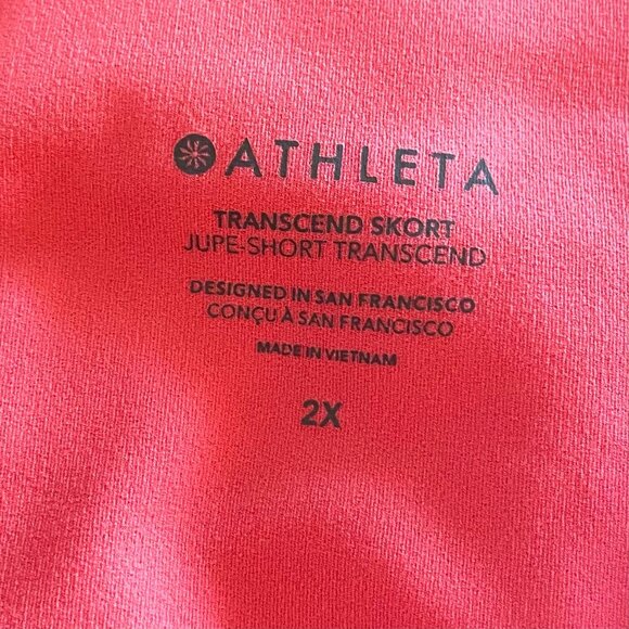 Athleta Transcend Skort Jupe-Short Ruched Mini Skirt Coral Pink 2X - Picture 6 of 7